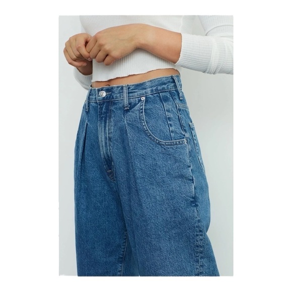 EDWIN Blake Ultra High-Rise Relaxed Pleated Jeans in Aberdeen NWT - Picture 4 of 7